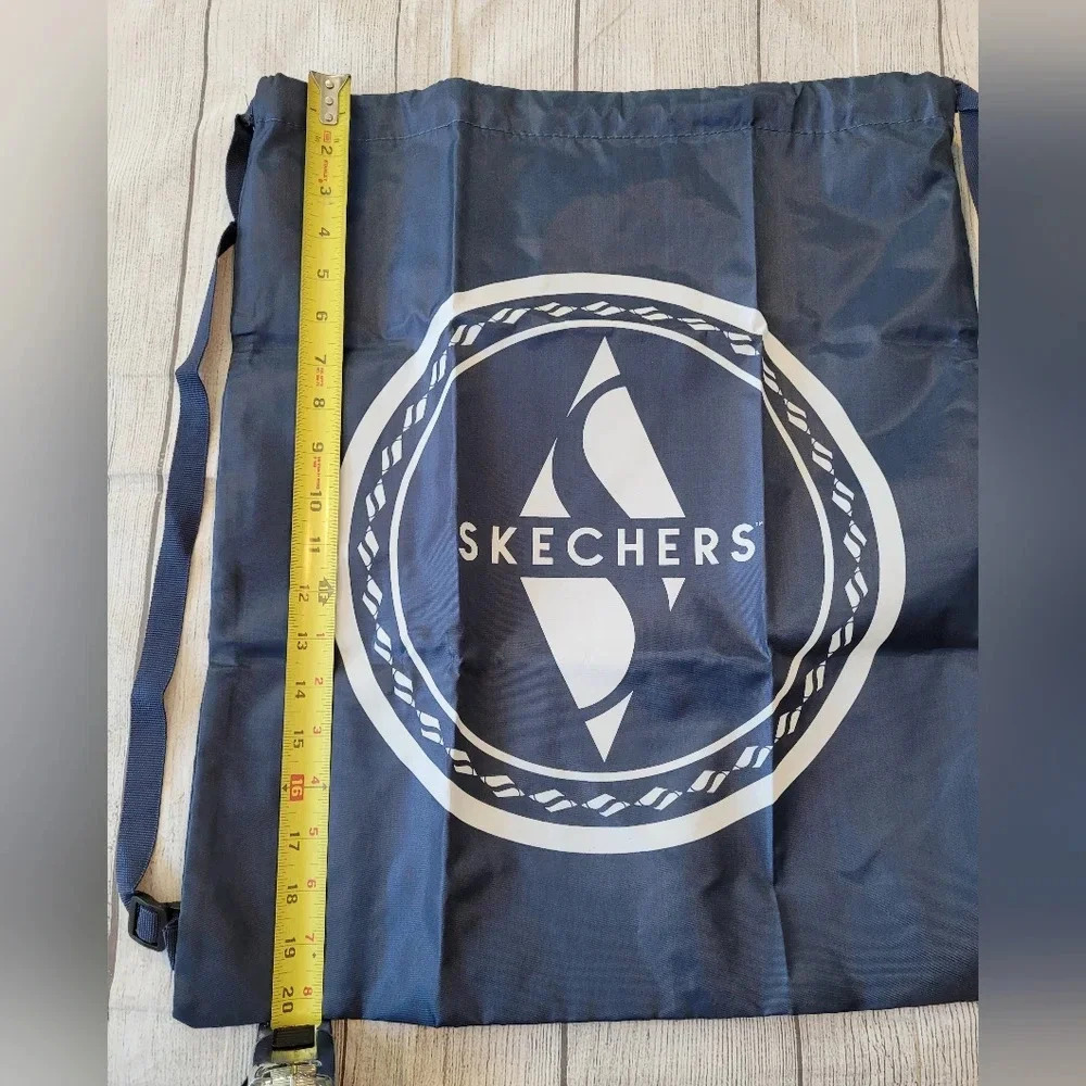 NEW Lot Of 2 Skechers Nylon Cinch Top Bag Backpack Drawstring Blue Packable - Picture 4 of 5